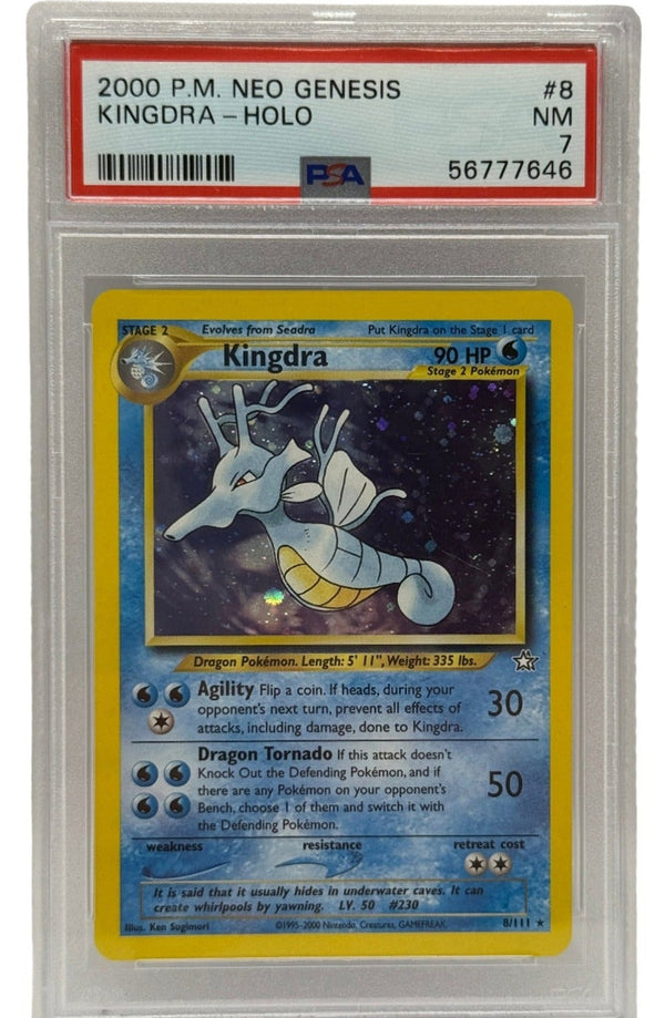 2000 Pokémon Neo Genesis Kingdra Holo 8/111 PSA 7 NEAR MINT