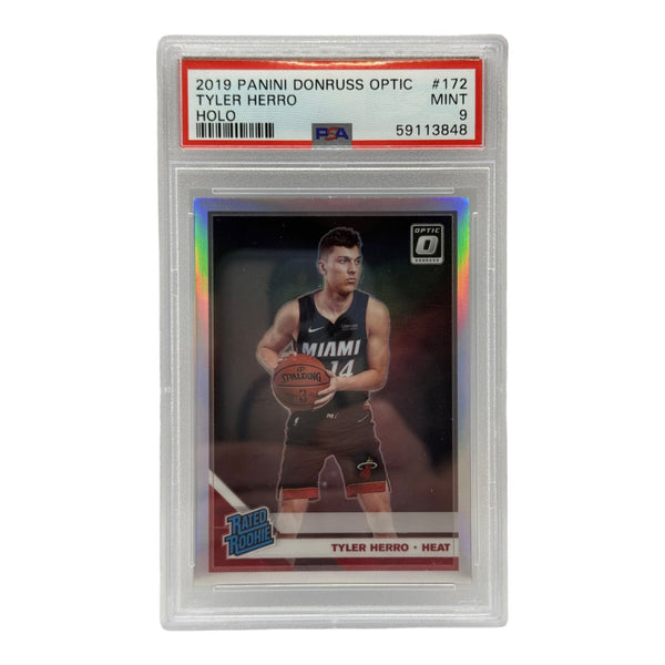 2019 Panini Donruss Optic Tyler Herro Holo Rookie Card #172 PSA 9 MINT
