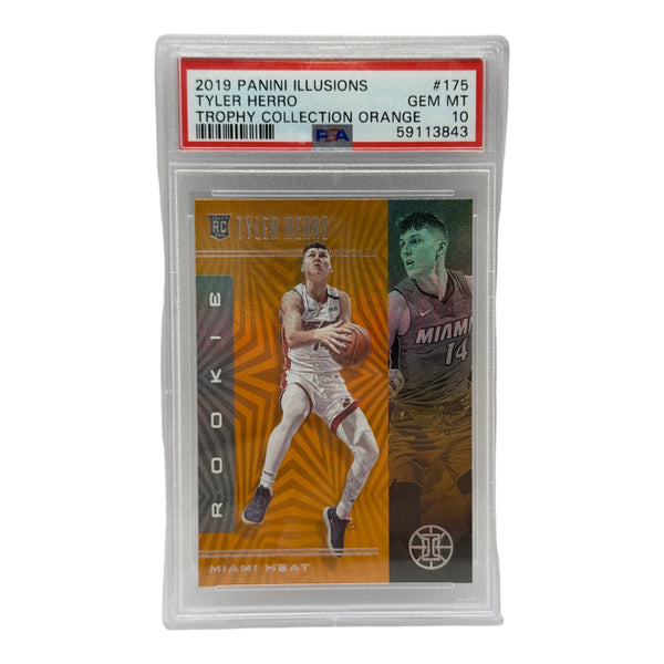 2019 Panini Illusions Tyler Herro Trophy Collection Orange Rookie Card #175 PSA 10 GEM MINT