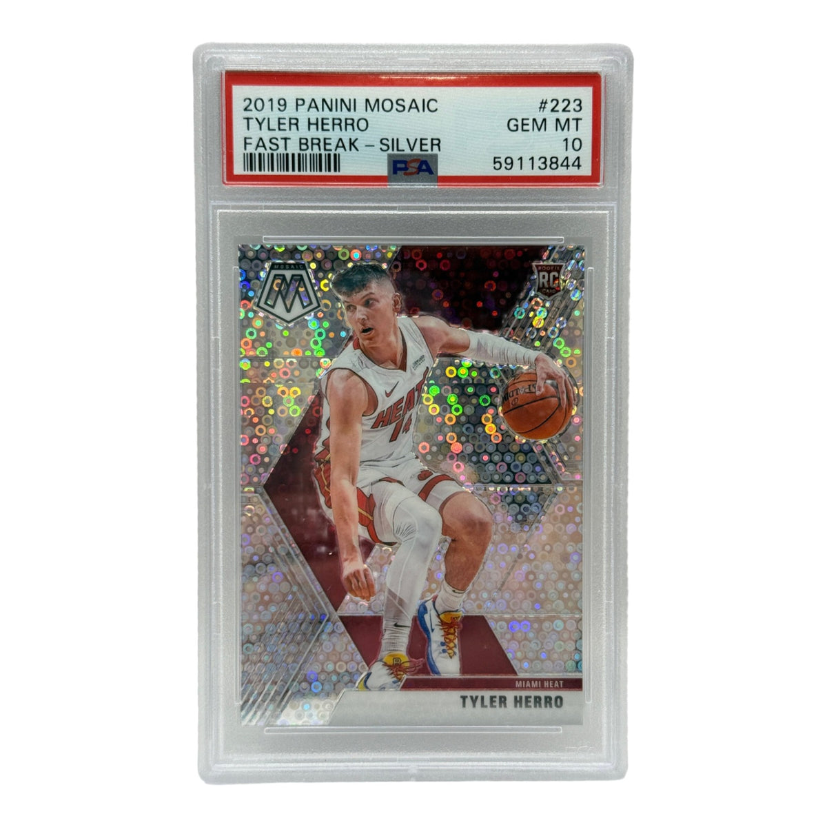 2019 Panini Mosaic Tyler Herro Fast Break Silver Rookie Card #223 PSA 10 GEM MINT