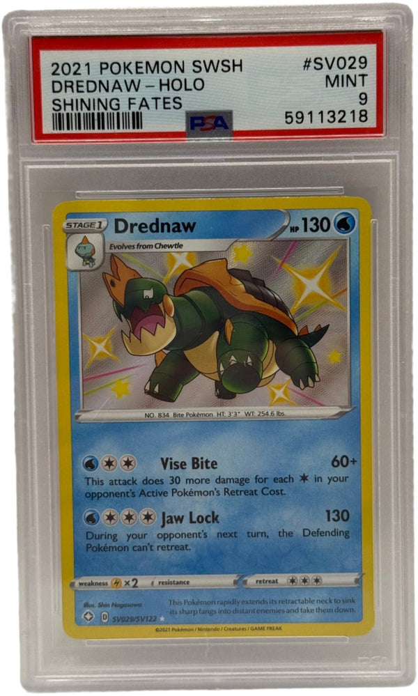2021 Pokémon Shining Fates Shiny Drednaw Holo SV029/SV122 PSA 9 MINT