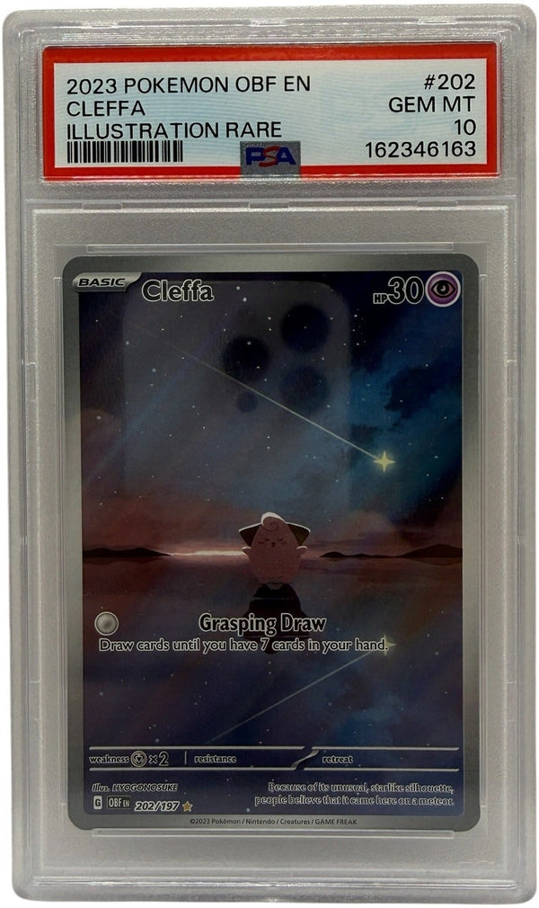 2023 Pokémon SV Obsidian Flames Cleffa Illustration Rare #202 PSA 10 GEM MINT — photo 1