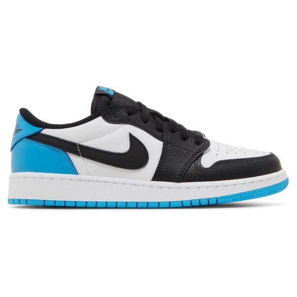 Air Jordan 1 Retro Low OG Black Dark Powder Blue (GS) sneakers — style CZ0858-104 — photo 1 of 5