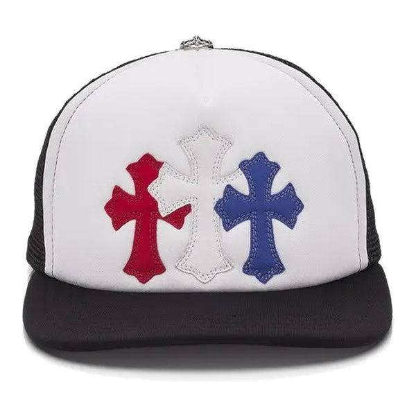 Chrome Hearts Triple Cross USA Trucker Hat Red, White & Blue