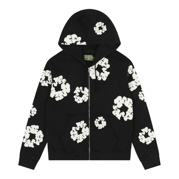 Denim Tears Cotton Wreath Zip Hoodie Black