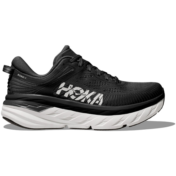 Hoka One One Bondi 7 Black White — side profile