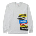 Supreme Thrasher Multi-Logo Langarmshirt Ash Grey