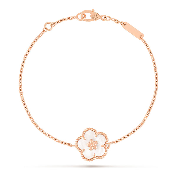 Van Cleef & Arpels Lucky Spring bracelet, plum blossom 18K rose gold, Mother-of-pearl