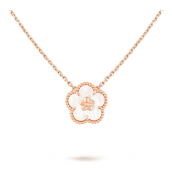 Van Cleef & Arpels Lucky Spring pendant, plum blossom 18K rose gold, Mother-of-pearl