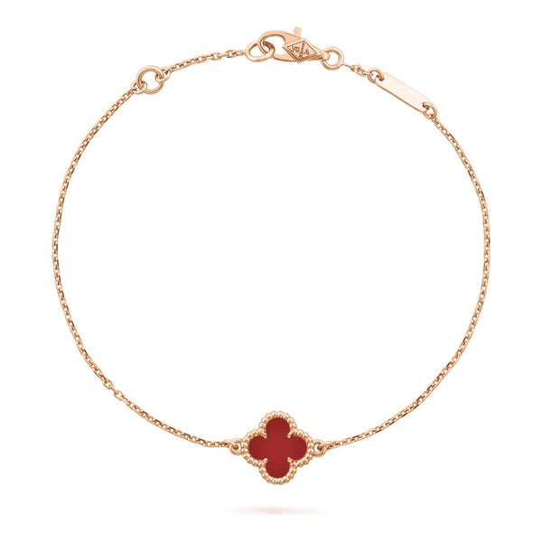 Van Cleef & Arpels Sweet Alhambra bracelet 18K rose gold, Carnelian