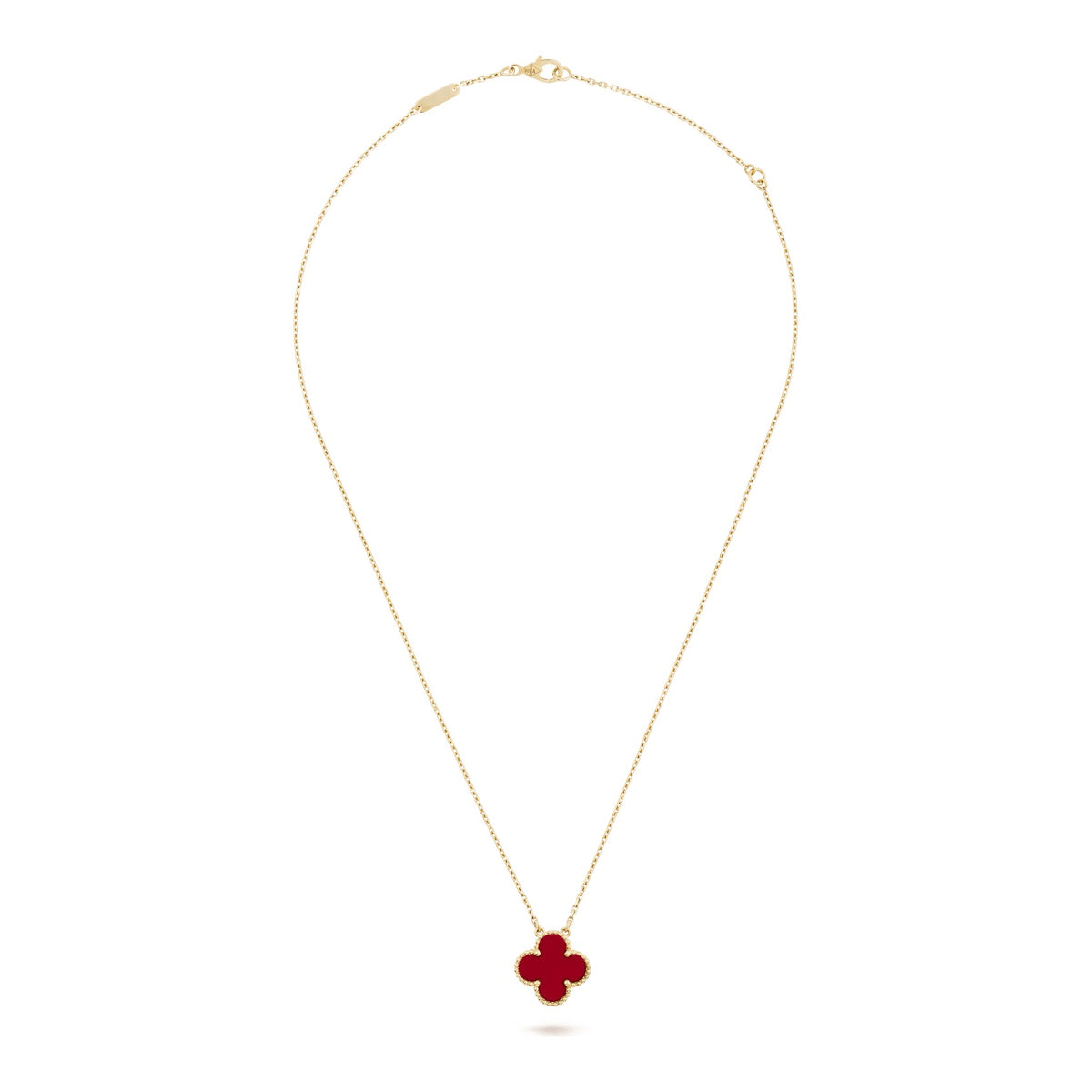 Van Cleef & Arpels Vintage Alhambra pendant 18K yellow gold, Carnelian