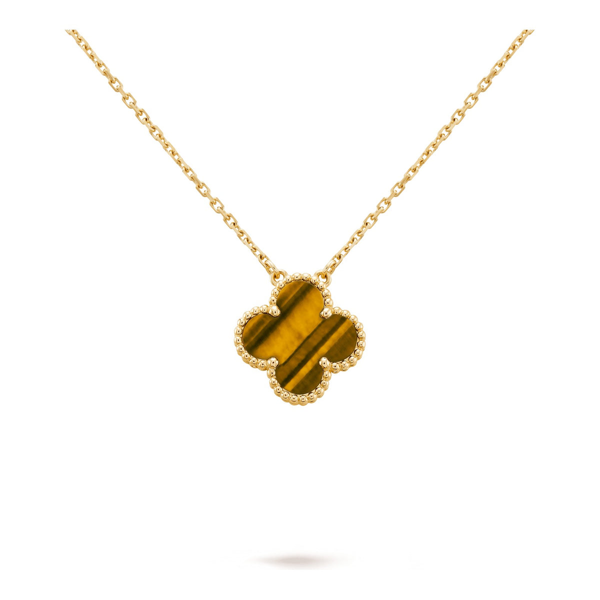 Van Cleef & Arpels Vintage Alhambra pendant 18K yellow gold, Tiger Eye