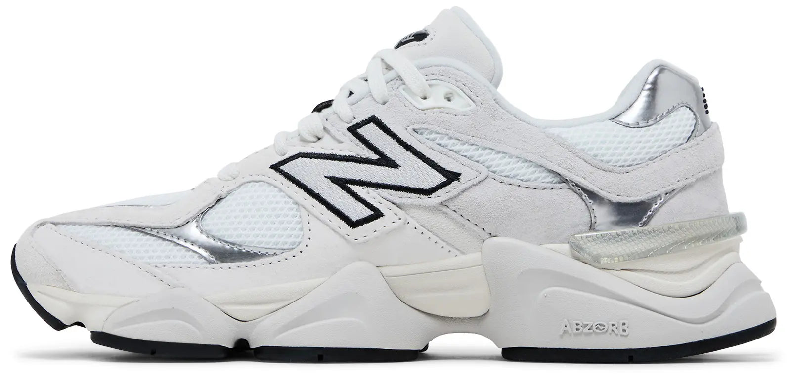 New Balance 9060 White Black Metallic Silver