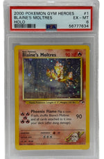 2000 Pokémon Gym Heroes Blaine's Moltres Holo 1/132 PSA 6 EX - MT - Image 1