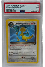 2000 Pokémon Rocket Dark Dragonite ERROR No Holo 5/82 PSA 7 NEAR MINT - Image 1