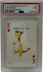 2000 Pokémon Silver Playing Cards Ampharos King of Diamonds #181 PSA 9 MINT — photo 1 - Image 1