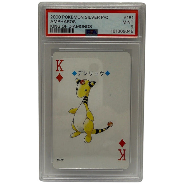 2000 Pokémon Silver Playing Cards Ampharos King of Diamonds #181 PSA 9 MINT — photo 1