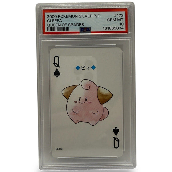 2000 Pokémon Silver Playing Cards Cleffa Queen of Spades #173 PSA 10 GEM MINT — photo 1