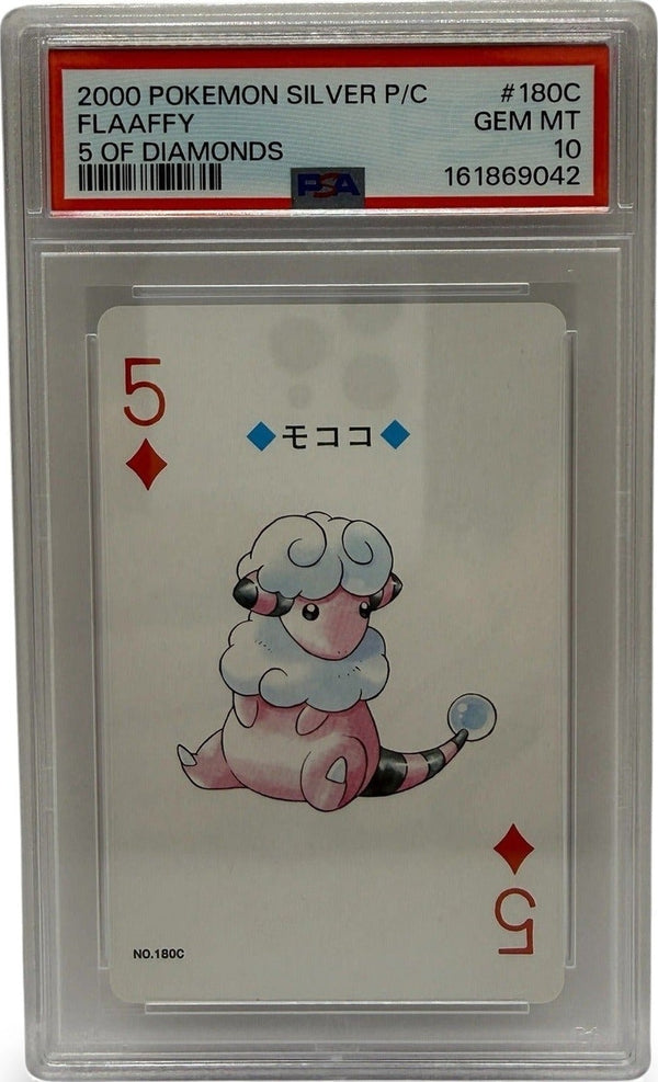 2000 Pokémon Silver Playing Cards Flaaffy 5 of Diamonds #180C PSA 10 GEM MINT — photo 1