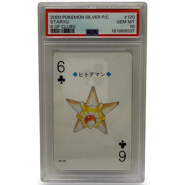 2000 Pokémon Silver Playing Cards Staryu 6 of Clubs #120 PSA 10 GEM MINT — photo 1