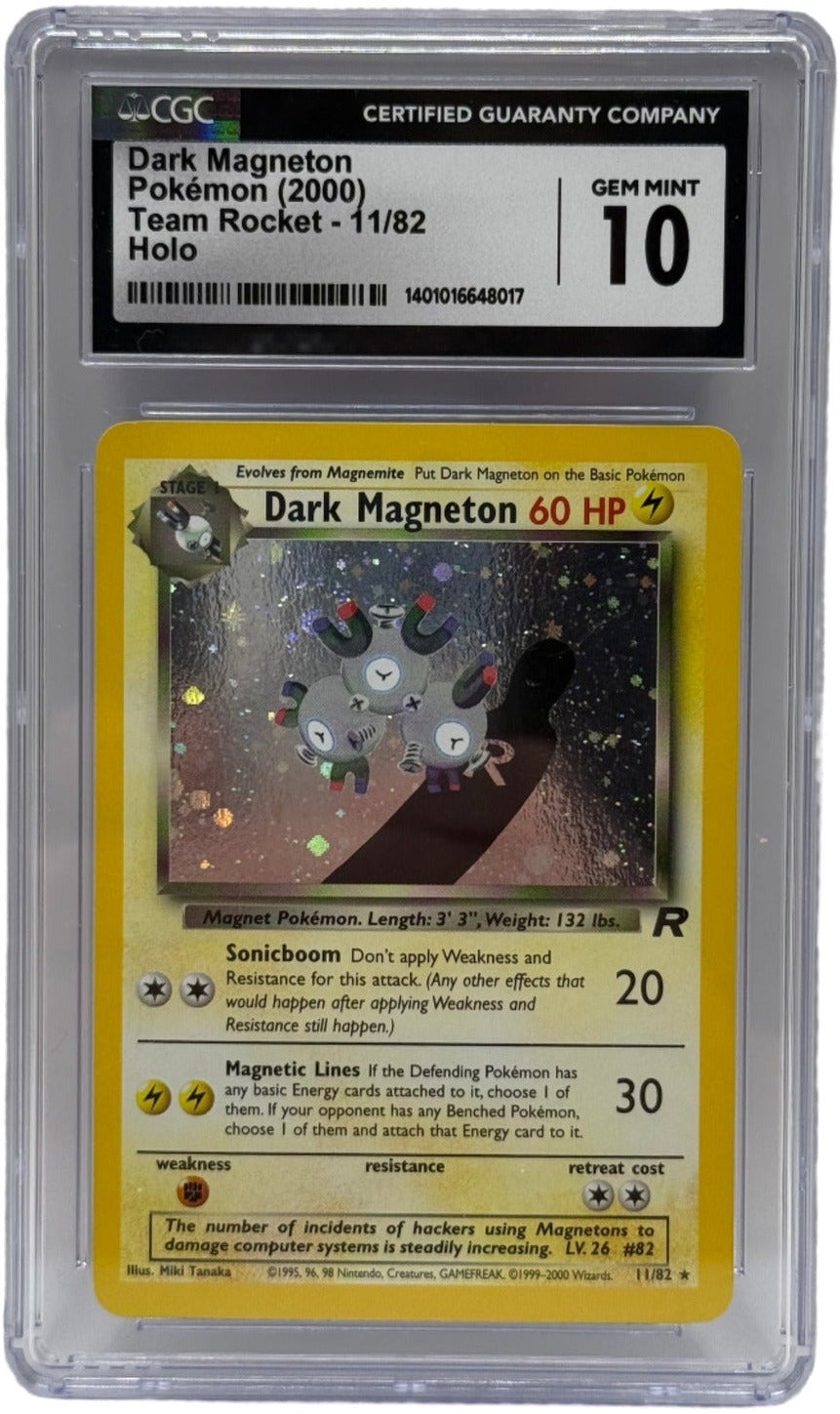 2000 Pokémon Team Rocket Dark Magneton Holo 11/82 CGC 10 GEM MINT