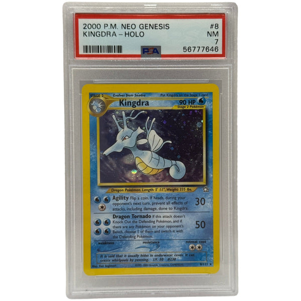 2000 Pokémon Neo Genesis Kingdra Holo 8/111 PSA 7 NEAR MINT