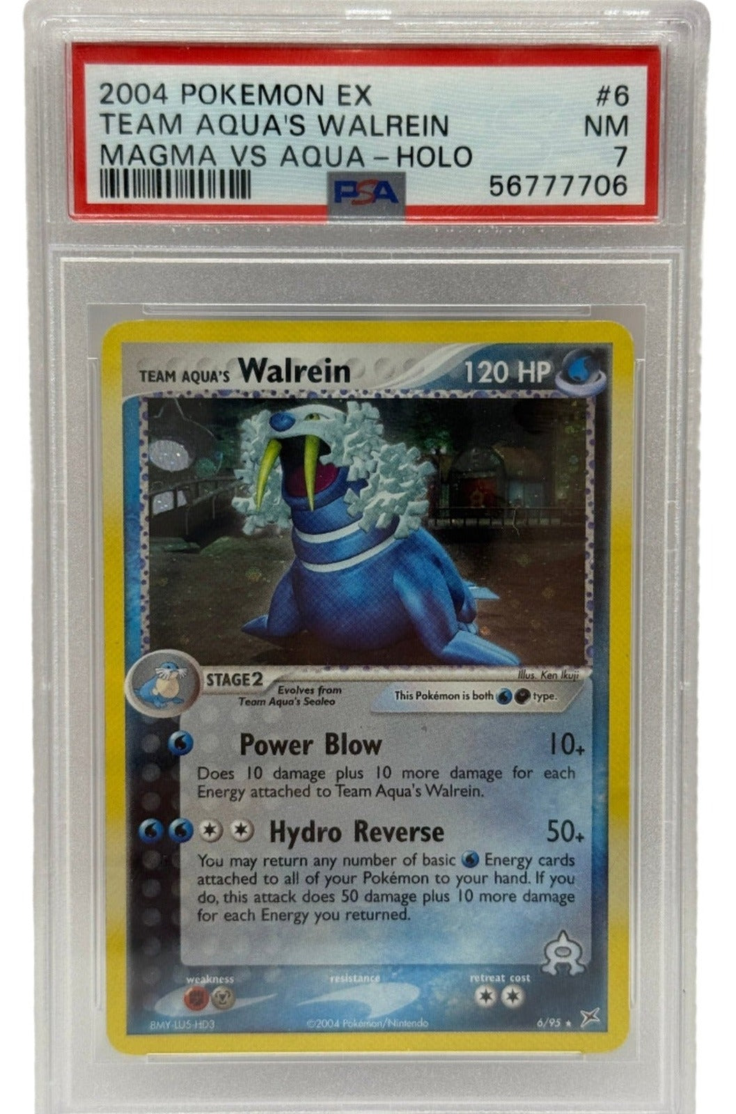 2004 Pokémon EX Team Aqua's Walrein Holo 6/95 PSA 7 NEAR MINT