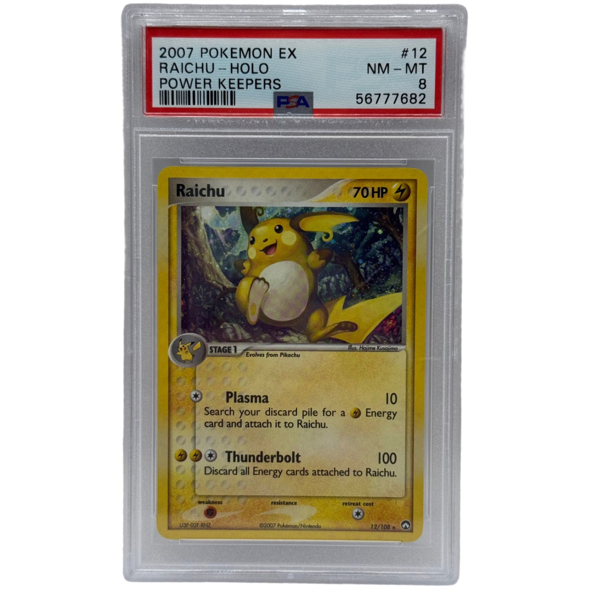 2007 Pokémon Ex Power Keeps Raichu Holo 12/108 PSA 8 NEAR MINT - MINT