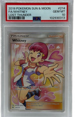 2018 Pokémon Lost Thunder Whitney Full Art 214/214 PSA 10 GEM MINT - Image 1