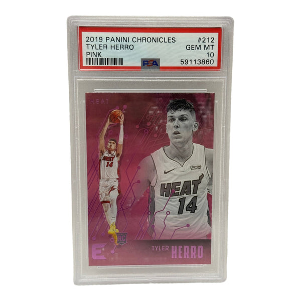 2019 Panini Chronicles Tyler Herro Pink Rookie Card #212 PSA 10 GEM MINT