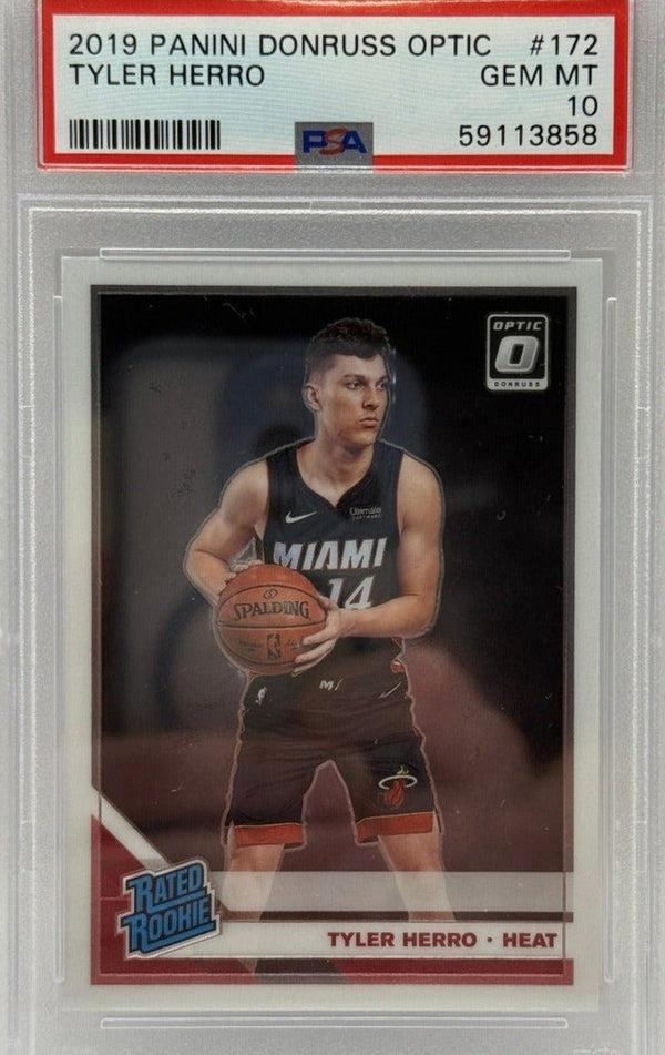 2019 Panini Donruss Optic Tyler Herro Base Rookie Card #172 PSA 10 GEM MINT