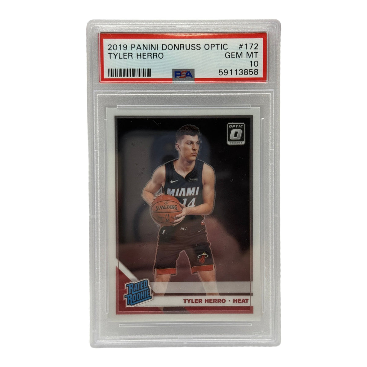 2019 Panini Donruss Optic Tyler Herro Base Rookie Card #172 PSA 10 GEM MINT