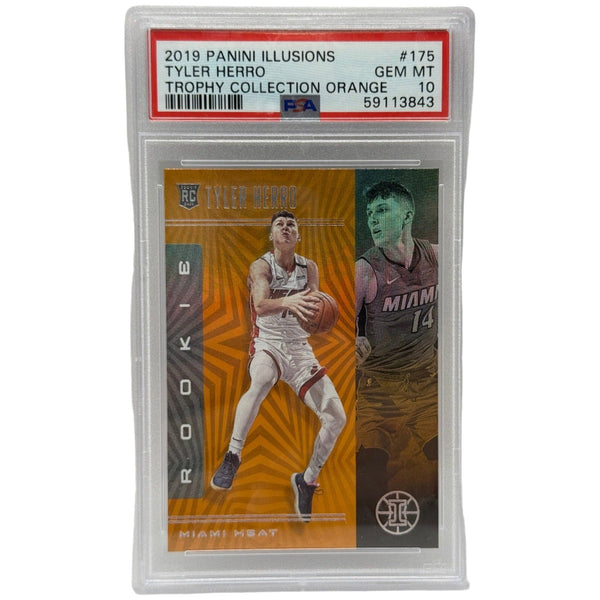 2019 Panini Illusions Tyler Herro Trophy Collection Orange Rookie Card #175 PSA 10 GEM MINT
