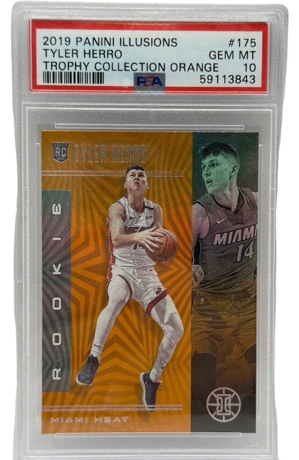2019 Panini Illusions Tyler Herro Trophy Collection Orange Rookie Card #175 PSA 10 GEM MINT