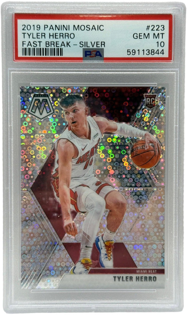 2019 Panini Mosaic Tyler Herro Fast Break Silver Rookie Card #223 PSA 10 GEM MINT