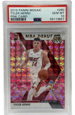 2019 Panini Mosaic Tyler Herro Pink Camo Rookie Card #280 PSA 10 GEM MINT - Image 1