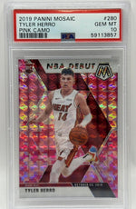 2019 Panini Mosaic Tyler Herro Pink Camo Rookie Card #223 PSA 10 GEM MINT - Image 3
