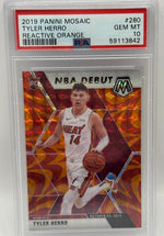2019 Panini Mosaic Tyler Herro Reactive Orange Rookie Card #280 PSA 10 GEM MINT - Image 3