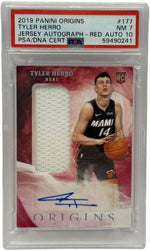 2019 Panini Origins Tyler Herro Jersey Autograph - Red /99 Rookie Card #177 PSA 7 NEAR MINT & AUTO 10 - Image 1