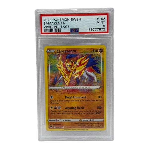 2020 Pokémon Vivid Voltage Zamazenta Amazing Rare 102/185 PSA 9 MINT