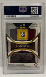 2022 Panini Prizm World Cup Qatar 2024 Vinicius Jr. White Sparkle #36 PSA 8 NM-MT — back (original photo) - Image 4