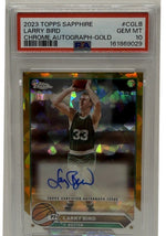 2023 Topps Chrome Sapphire Larry Bird Autograph Gold Refractor /50 PSA 10 GEM MINT — original photo 1 - Image 3