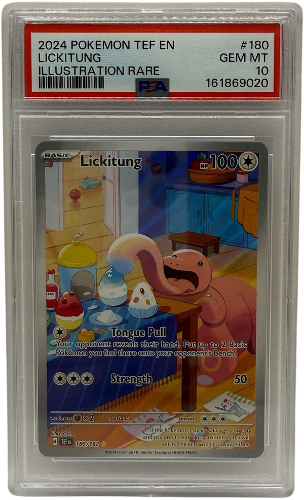 2024 Pokémon SV Temporal Forces Lickitung Illustration Rare #180 PSA 10 GEM MINT — photo 1