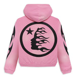 Hellstar Sports Flame Zip-Up Hoodie Pink (Valentine's Day) - Image 2