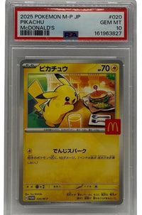 2025 Pokémon Japanese McDonalds Promo Pikachu "BurgerChu" #020 PSA 10 GEM MINT