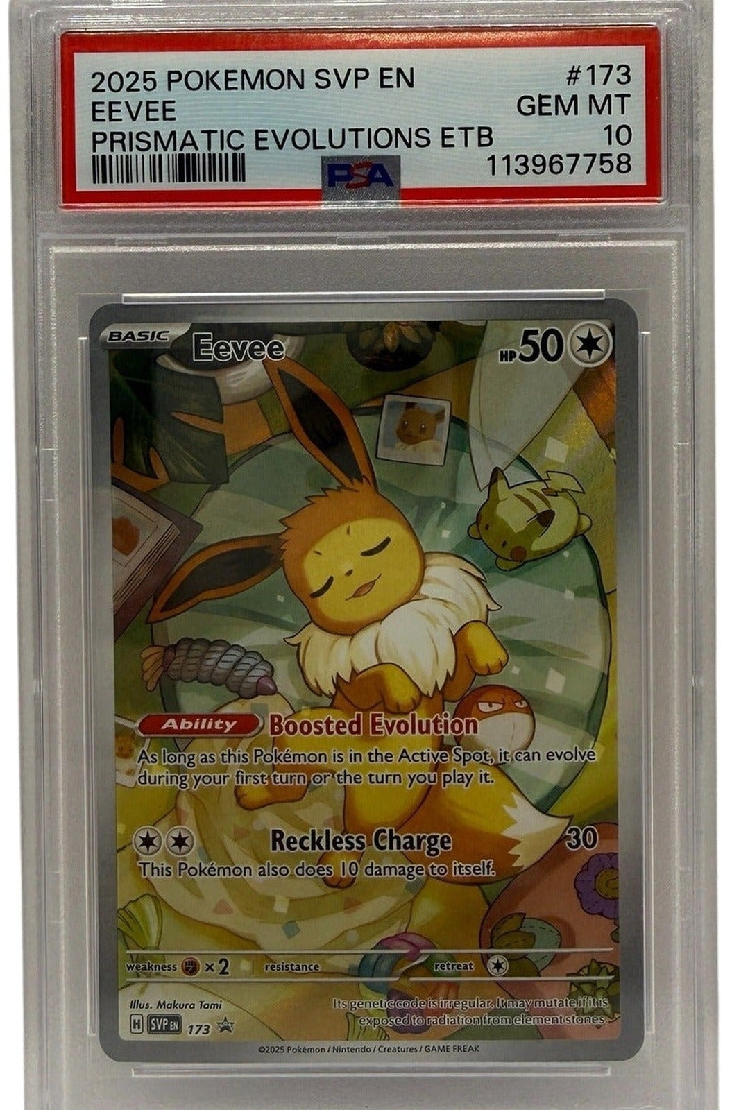2025 Pokémon SV Prismatic Evolutions ETB Eevee Promo #173 PSA 10 GEM MINT — photo 1