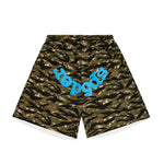 Sp5der OG Web V2 Sweatshort Tiger Camo Blue - Image 1