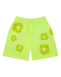 Denim Tears Mono Cotton Wreath Sweat Shorts Neon Green