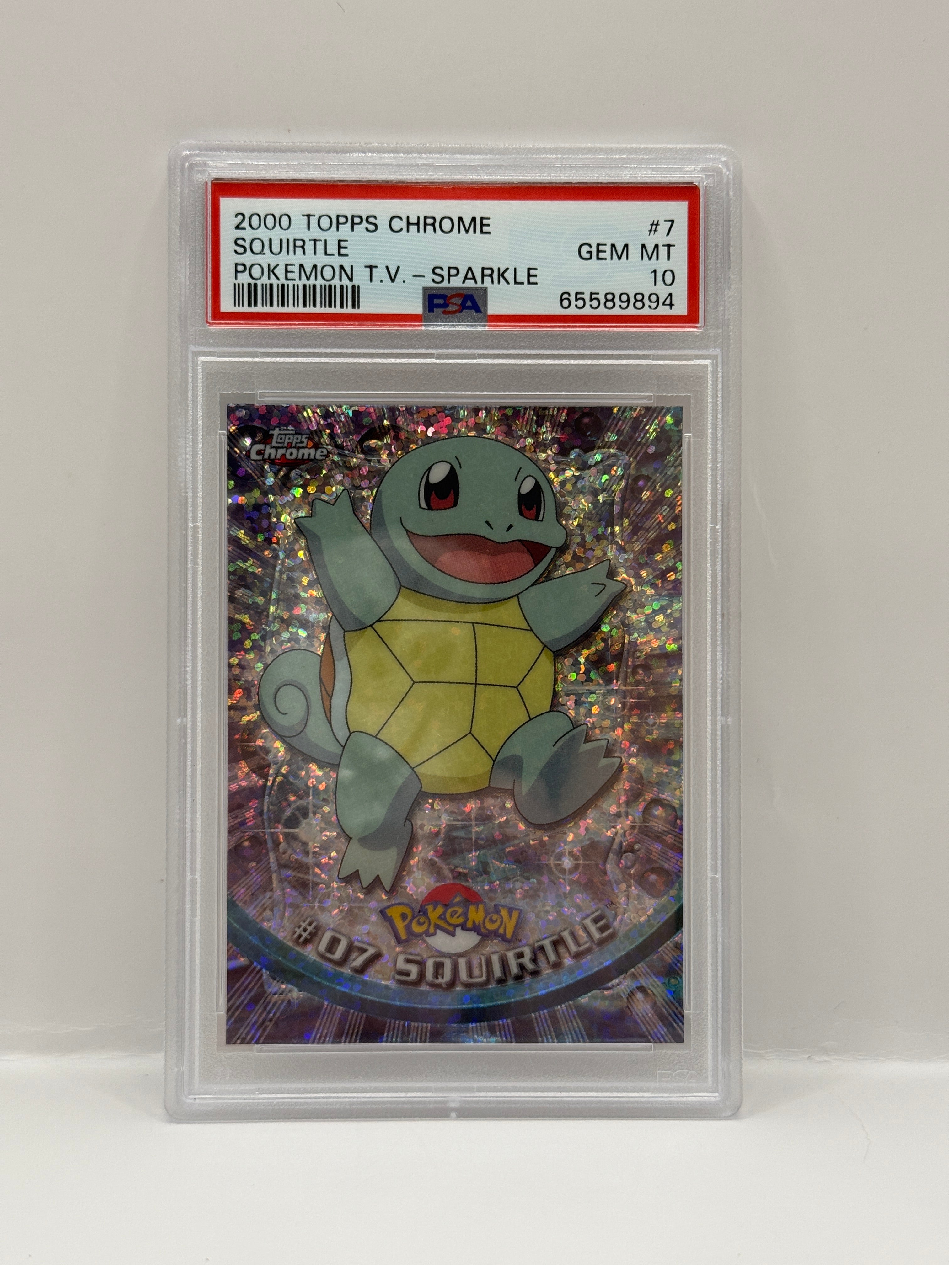 2000 Topps Chrome Pokémon T.V. Squirtle Sparkle #7 PSA 10 GEM MINT