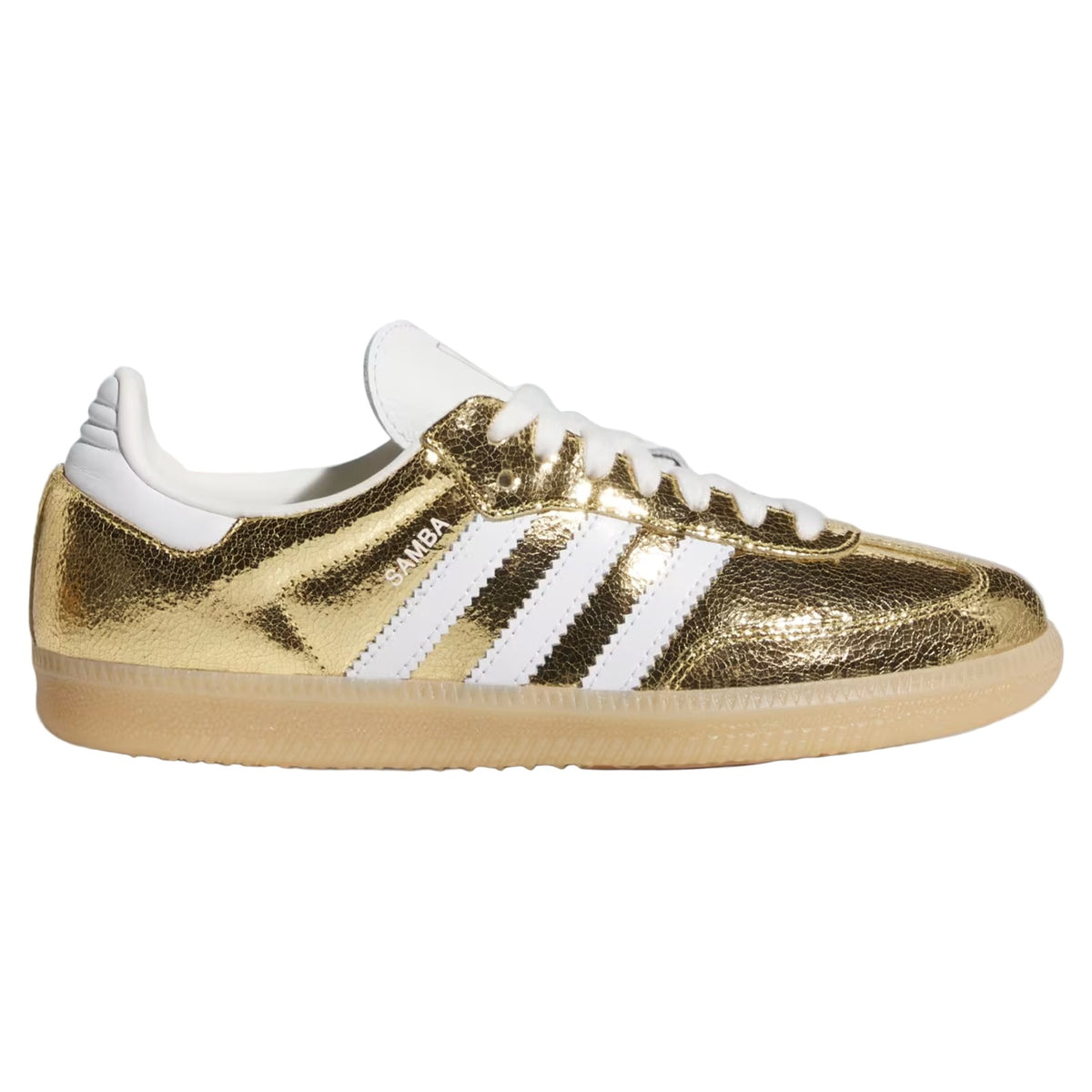 Adidas Samba OG Gold Metallic Cracked Leather (Women's) sneakers — style KI5719 — photo 1 of 5